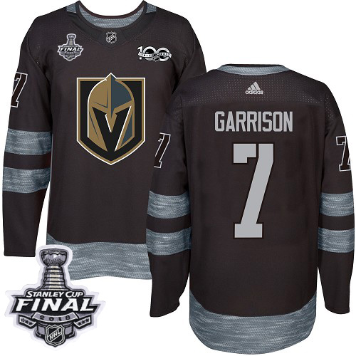 Adidas Golden Knights #7 Jason Garrison Black 1917-100th Anniversary 2018 Stanley Cup Final Stitched NHL Jersey